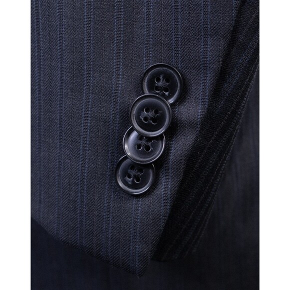Peter Millar Suit Jacket Blazer Coat Gray Striped Sz 42L Two Button Wool Canada - Picture 7 of 14